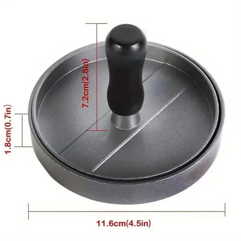 NEW Arrivals Stainless Steel Hamburger Patty Press Machine with Wooden Handle Non-Stick Patty Mold for Perfect Burgers Includes 100 Pcs Meat Pat Cooking Tools