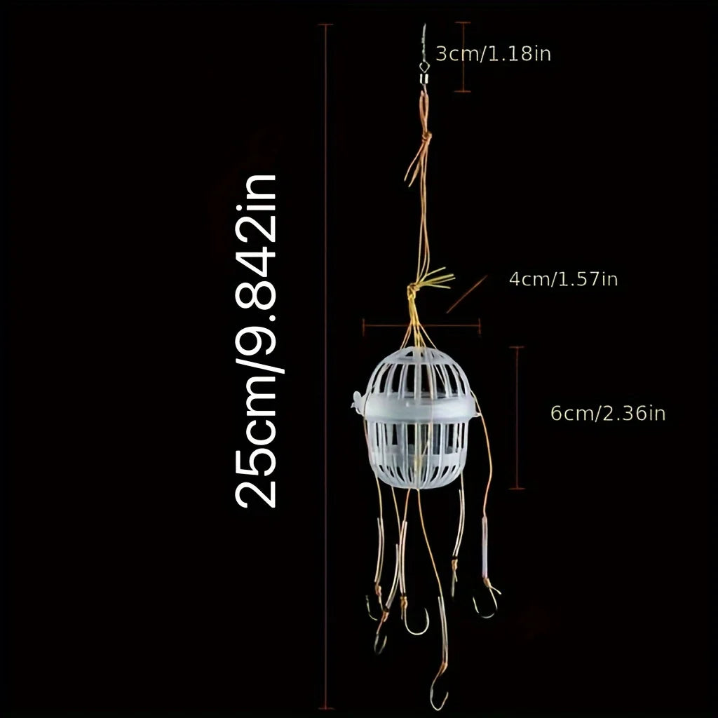 10 PCS Set 25cm Monster Fishing Hook Set Float Fishing Grouper Hooks Explosive Hooks Water Mine Fishing Catcher Bait Cage Fishing Accessories Tools Set