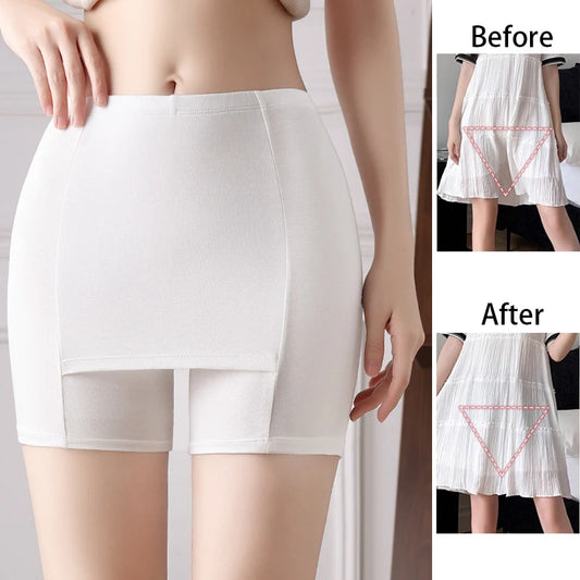 NEW Arrivals M-4XL  3 Colors Women Double Layer Safety Panties Boxer High Waist Protective Shapewear Underwear Seamless  Protective Shorts Pants Under the Skirts