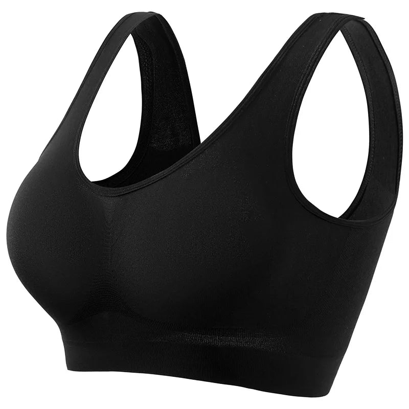 NEW Arrivals S-5XL Plus Size  Women Sports Bra Large Size No Steel Ring Seamless Underwear Removable Chest Pad Running Sport Yoga Vest Bras