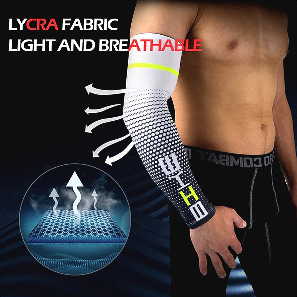 1 Pair Unisex Cycling Running Sports Sleeve Arm Cooling Sleeves UV Sun Protection Cuff Cover Protective Elastic Arm Sleeves New