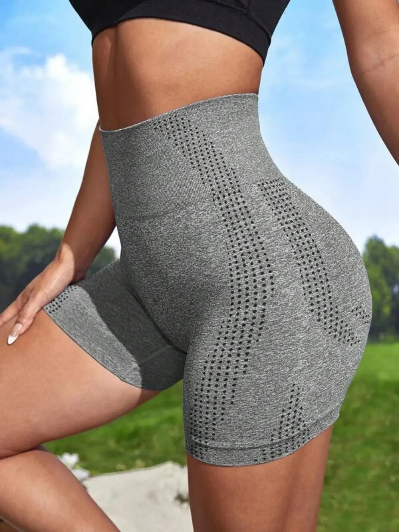 Women's 4-piece High Waist Breathable Hip Lift Abdominal Yoga Exercise Shorts