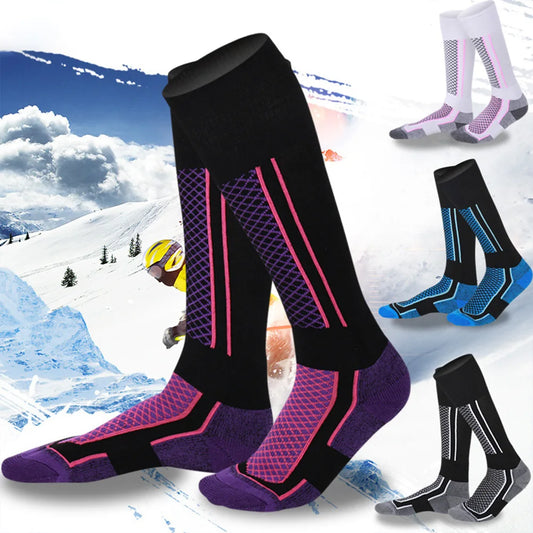 2pcs Winter Warm Thickened Ski Socks Hiking Stockings for Women Men Children Anti-cold Skiing Socks Sportswear