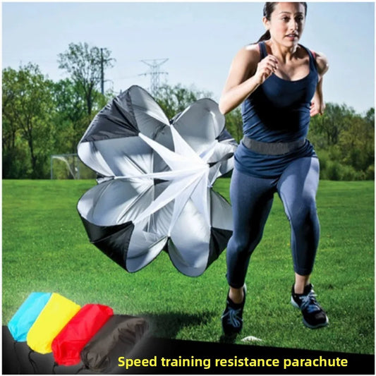 4 Colors Outdoor Running With Carry Bag Wind Resistance Parachute Strength Training Force Speed Training Parachute Drag Parachute Running Training Women Men Sports Supplies