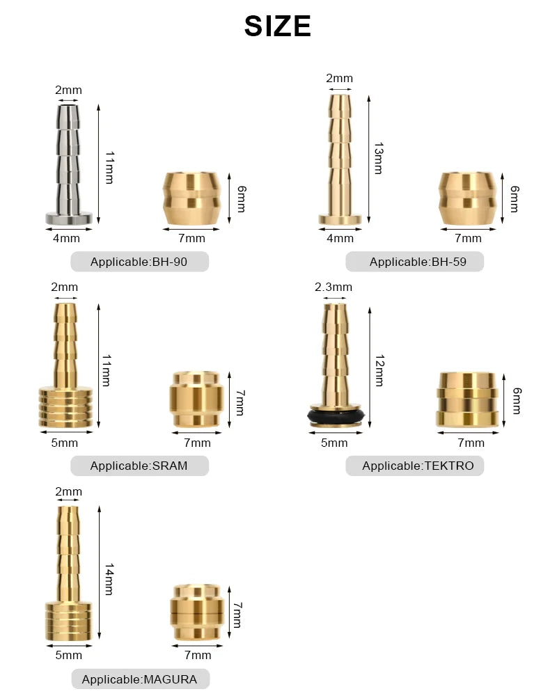 Bicycle Brake Olive Set For SHIMANO BH90 BH59 SRAM Brake Insert Needle Bike Hydraulic Disc Brake Hose Connector 50 Sets