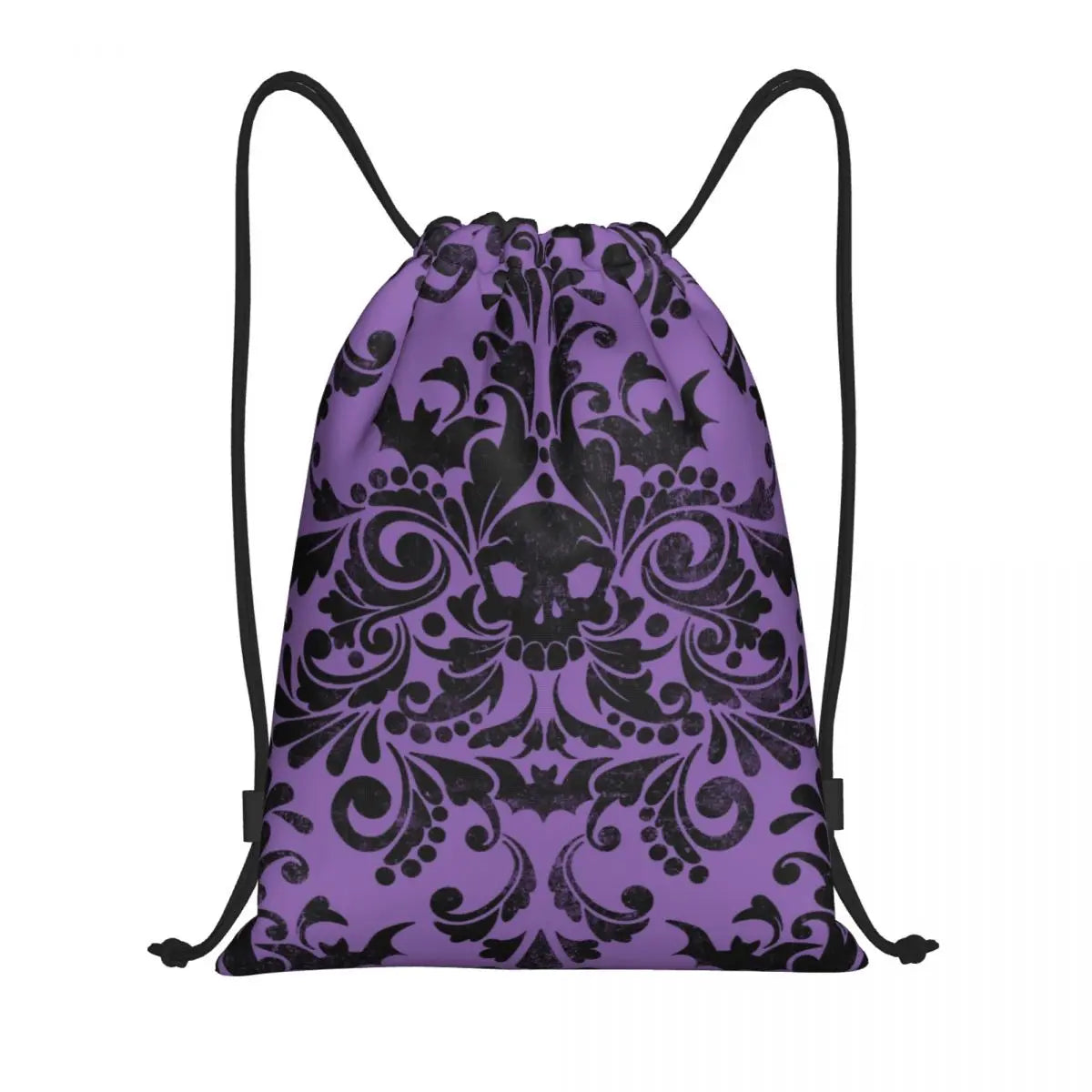 Raven Rage Halloween Gothic Crow Drawstring Backpack Bag for Women Men Halloween Witch Gothic Scary Crow Training Backpack