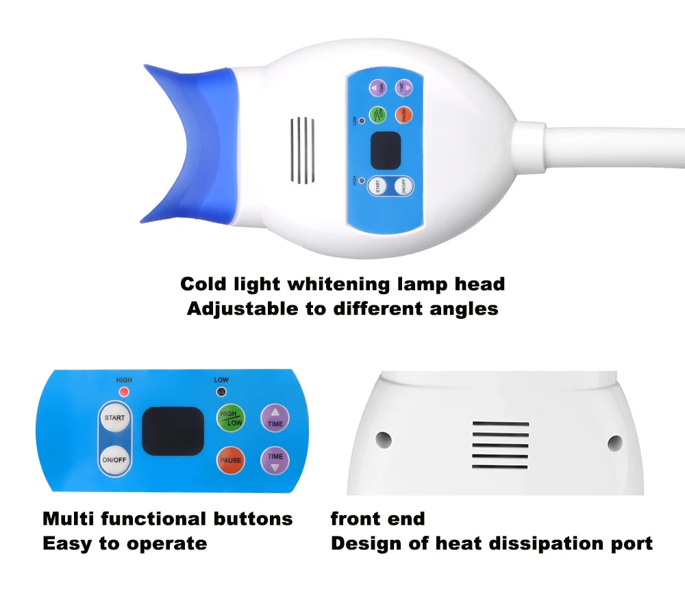 Dental Teeth Whitening Lamp Professional Cold Light Bleaching LED Machine Dentistry Equipment Clamp Table Style Oral Hygiene Care