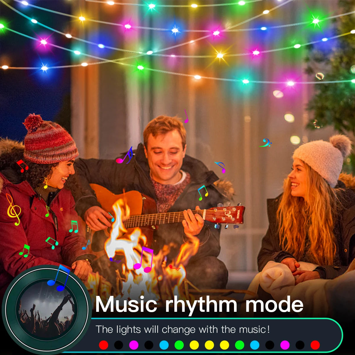 20M Dream Color USB 5V LED Sting Light Bluetooth Music APP RGBIC Addressable Fairy Lights Birthday Party Garland Christmas Decor
