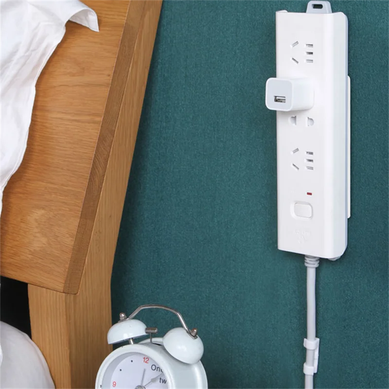 NEW Arrivals 50/100PCS Set Self-Adhesive Desktop Socket Fixer Hanging Power Strip Cable Organizer Removable Wall Holder Fixator Wall-Mounted Home Living Room