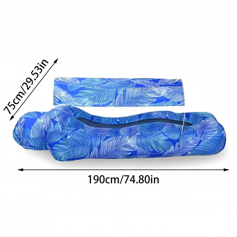 Inflatable Beach Camping Lounger Air Sofa With Sun Shade No-Pump Blow Up Couch For Outdoor Camping Hiking Picnic Vacation