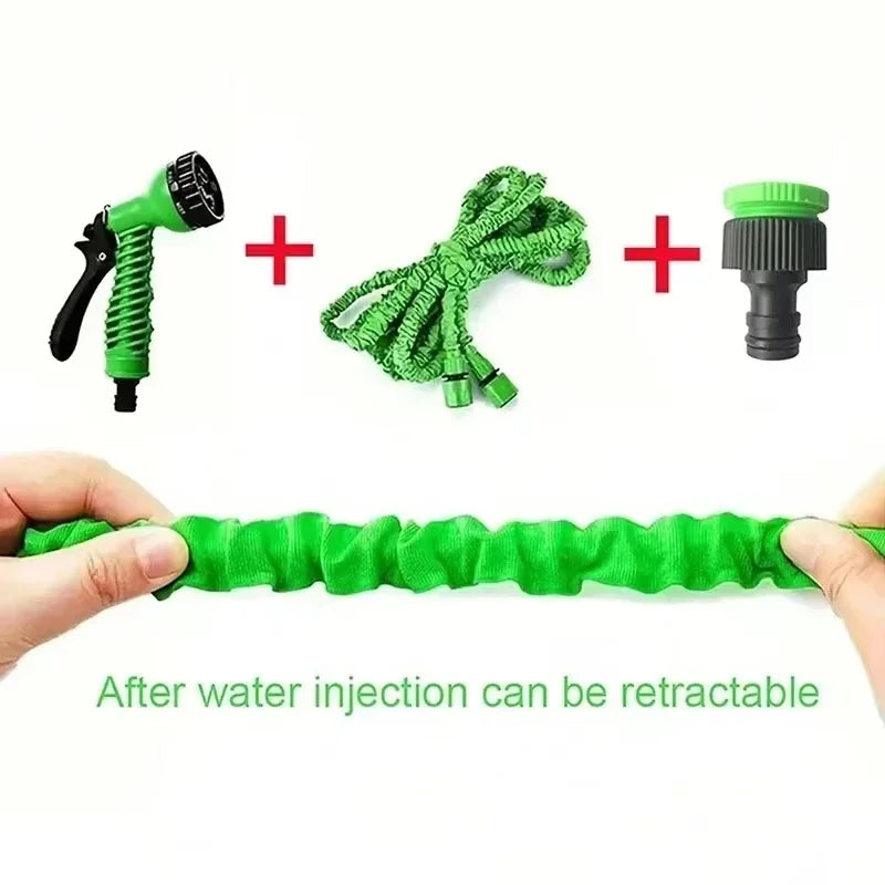 NEW 50FT Green Expandable High-Pressure Magic Hose 7 Water Spraying Functions Gun Durable Materials Home Garden Watering Tools Home Outdoor Garden Tools