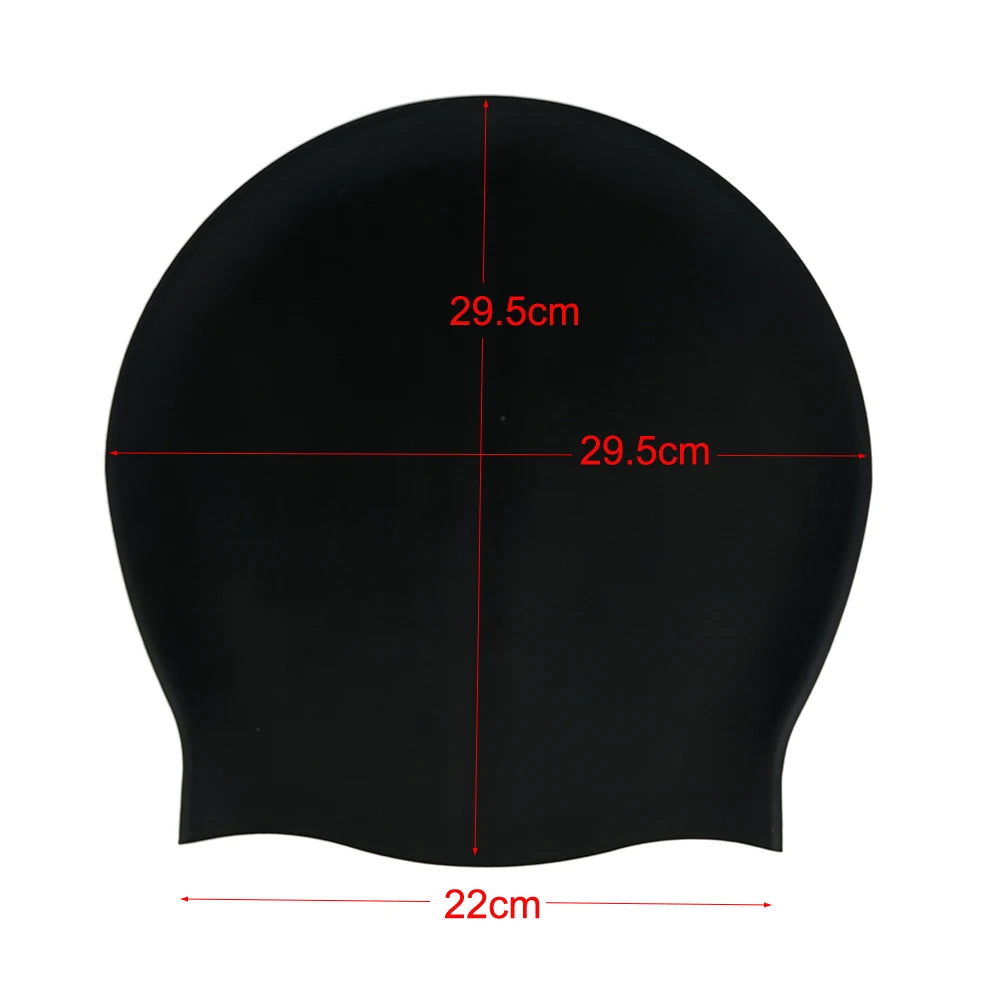 Silicone Extra Large Swimming Cap for Long Hair Braid Waterproof Women Men Ladies African Over Size Huge