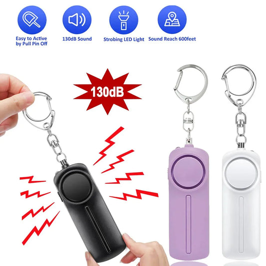 NEW Women Anti Attack Emergency Alarm 130dB Self Defense Alarm Portable Personal Safety Alarm with Keychain for Kids Girls Elderly Women Safety Security Accessories