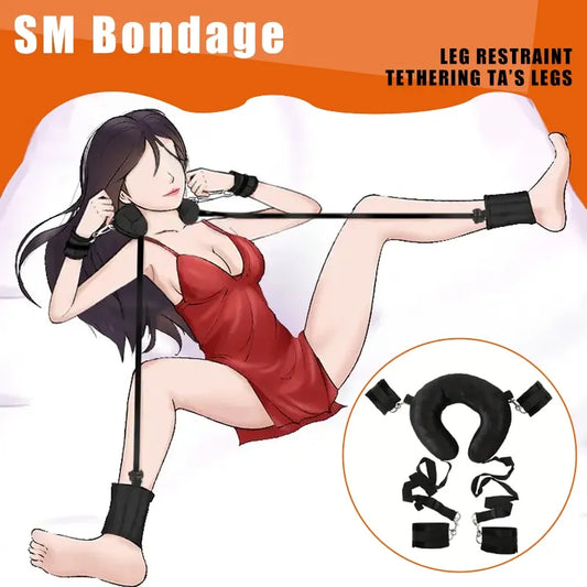 Couples Sex Flirting Tied Legs Toys BDSM Bondage Restraints Harness Adjustable Open Legs Spreader For Women and Men