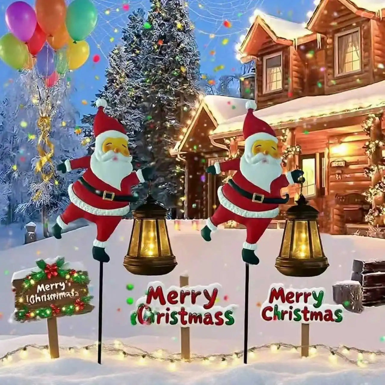 1pcs Christmas Solar Kettle Lights Garden Lawn Decorative Santa Claus Kettle Ground Lamp Solar LED Night Lights Outdoor Decor