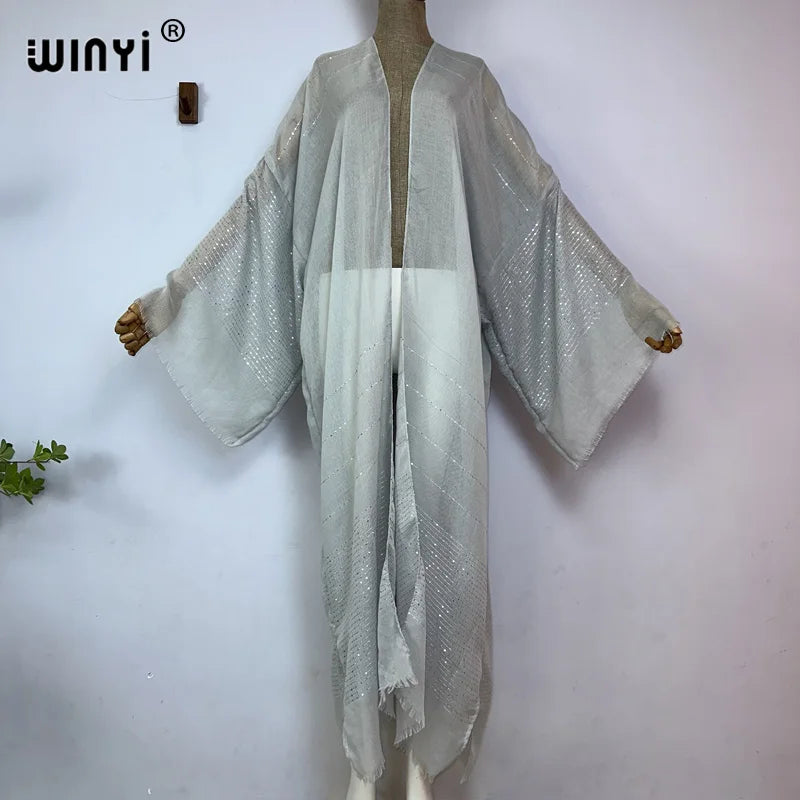 BRAND NEW African Luxury Women 12 Colors/Patterns Bohemian Gold Thread Monochrome Elegant Casual Dress Cardigan Swimwear Swimsuit Cover Ups Sexy Kimono Ladies Summer Maxi Cover-Up Dress