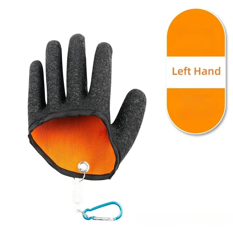 2 PCS Set Fishing Catching Gloves Magnet Release Anti-Slip Protect Hand From Puncture Scrapes Waterproof Fishing Gloves Home Gardening Gloves