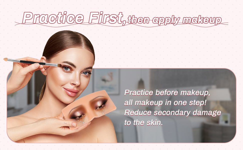 Reusable 5D Cosmetic Makeup Practice Mask Board Pad Skin Eye Face Solution Makeup Mannequin Silicone for Training Supplies