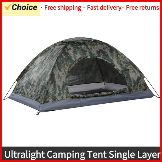 Ultralight Camping Tent Single Layer Portable Tent Anti-UV Coating UPF 30+ for Outdoor Beach Fishing