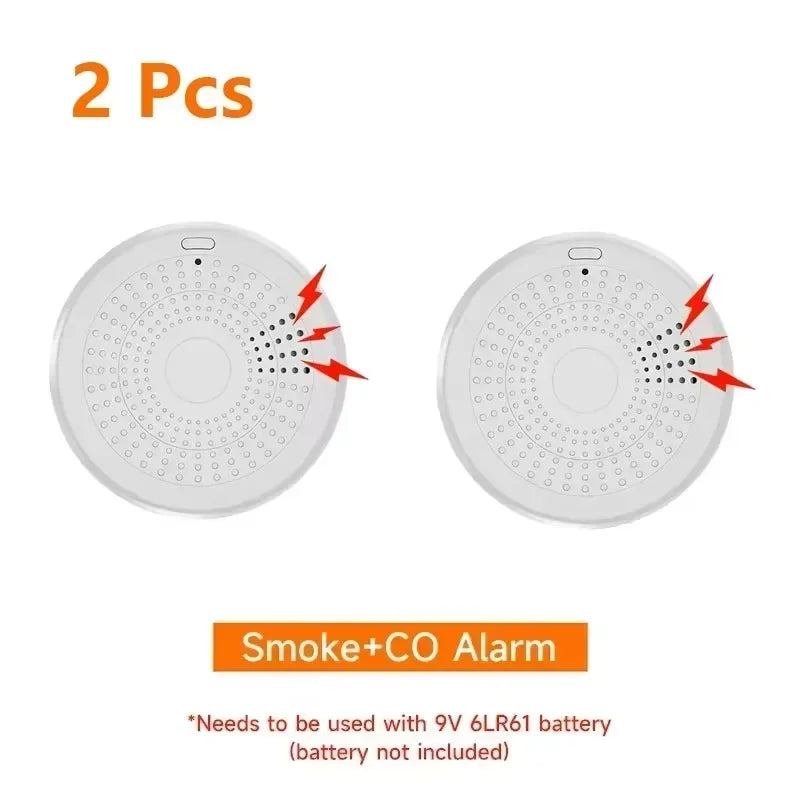 APP Control TUYA Wi-Fi 2-in-1 Smoke & CO Detector Fire Alarm 85dB Sound Alert Smart Life APP Control Home Office Business Shops Security System