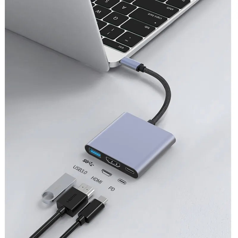 Type-c Interface 3.0 USB Multi-function Hub 3-in-1 Portable Fast Charger Computer Adapter Docking Station