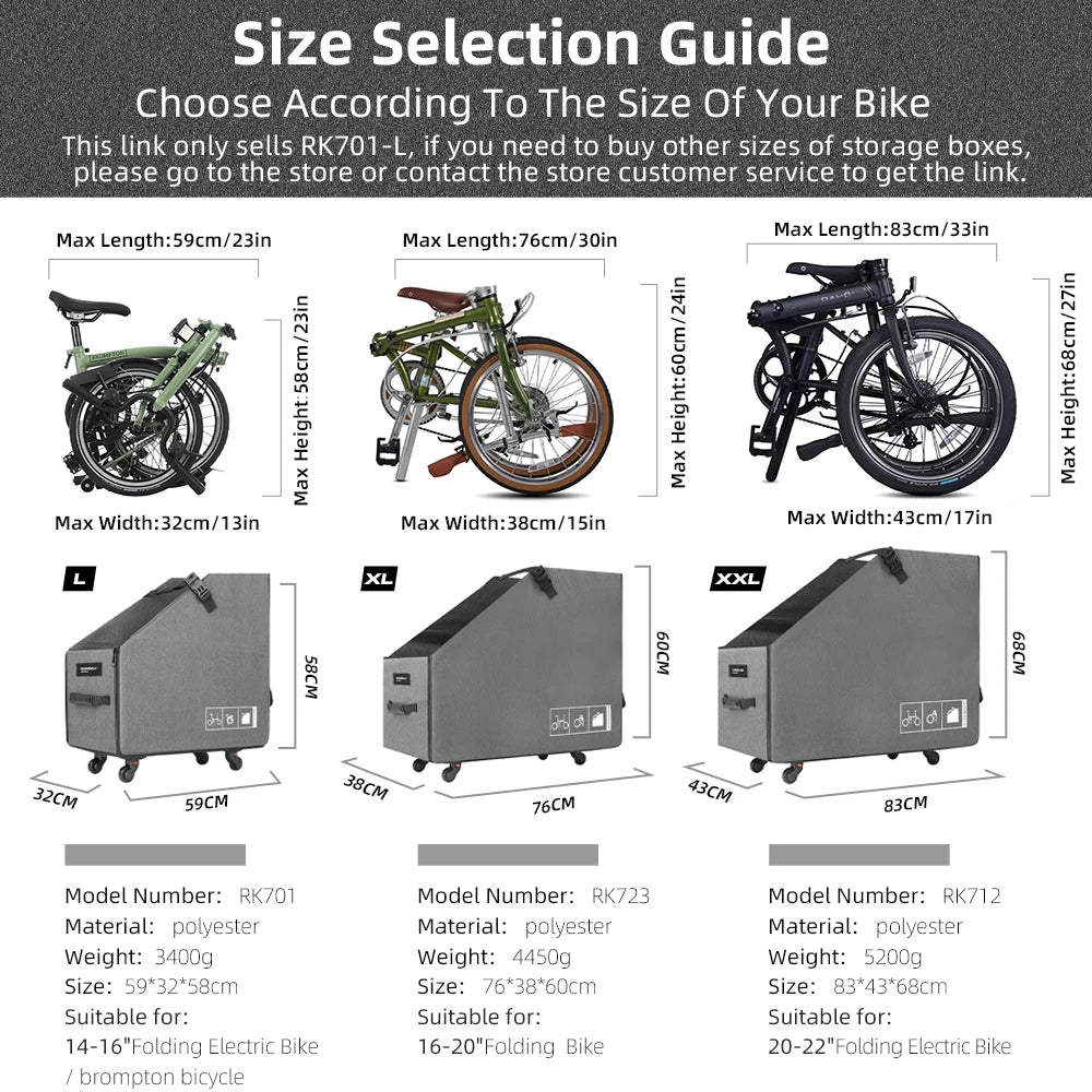 Folding Bike Trolley Storage Box With Quick Release Wheel For Brompton Bike Fit 14-16 Inch Folding Bicycle Car Storage Trunk