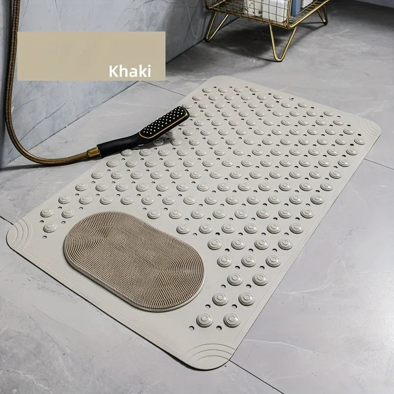 NEW 5 Colors Light Blue Non-Slip PVC Bath Mat - Rectangular Massage Nubs Shower and Bathroom Safety Rug - 0.8cm Thick, 2600g/m², Dot Pattern Home Supplies Bathroom Accessories