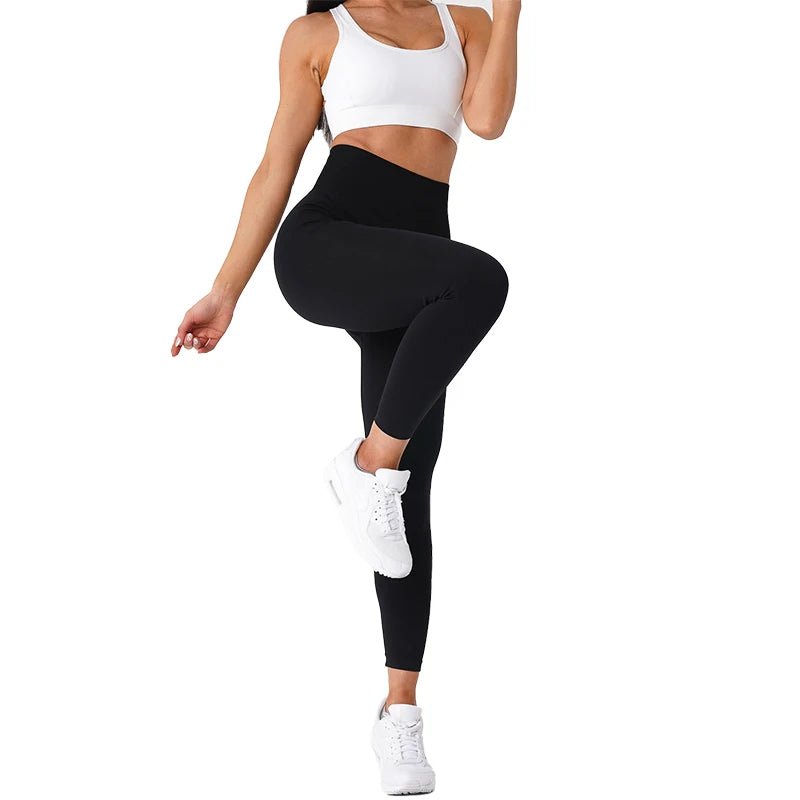 Solid Seamless Leggings Women Soft Workout Tights Fitness Outfits Yoga Pants High Waisted Gym Wear Spandex Leggings