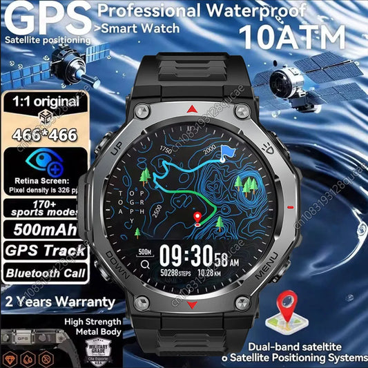 NEW Arrivals GPS Smart Watch 15 Languages 5 ATM Waterproof Built-In Dual-Band GNSS GPS Military Swimming Sport Smartwatch Men New For T-Rex 3 Ultra Kt85 Watch Sports Supplies