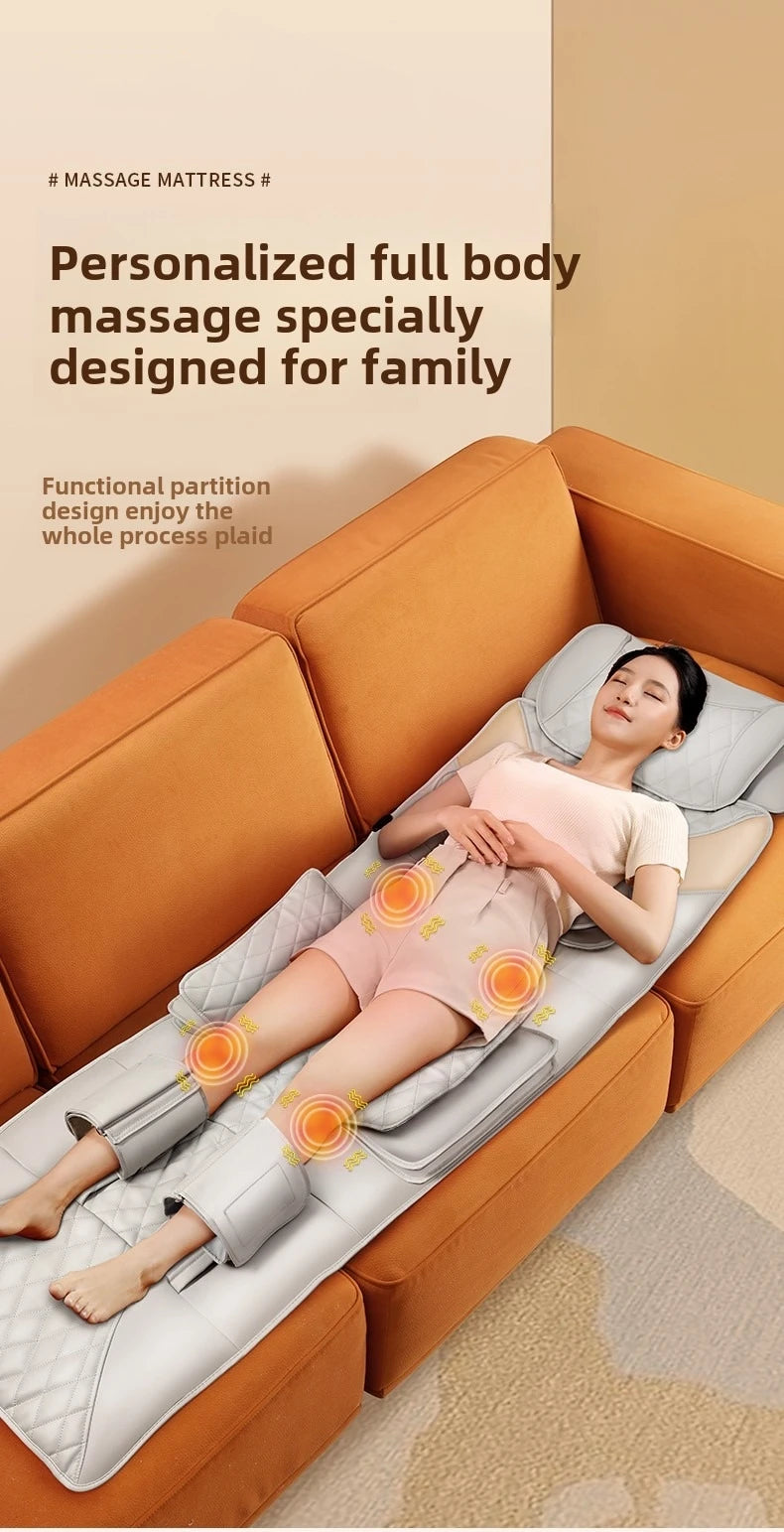 Korean Increase Widen Lengthen Airbag Heated Neck Massager UK Plug Full Body Massage Mat Mattress Traction Lumbar Vibration with Remote Control