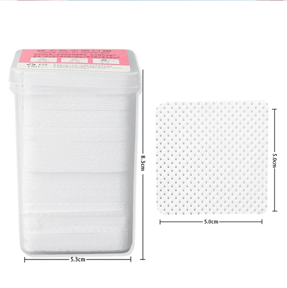 400 PCS Set Eyelash Residual Glue Remover Cotton Wipes UV Gel Nail Tips Polish Remover Cleaner Lint-Free Paper Pad Lash Makeup Tools