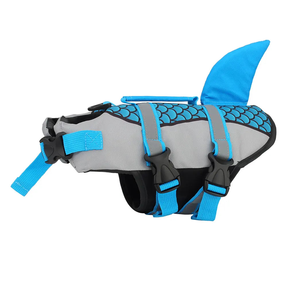 XS-2XL 5 Colors Shark Dog Swim Pet Dog Life Jacket Vest Clothes Life Vest Collar Harness Pet Swimming Summer Swimwear Scales Shark