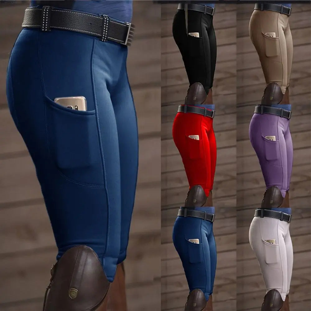 S-3XL Plus Size Clothes Anti-pilling Equestrian Pants Hip Lift Elastic Horse Racing Trousers Skinny Slim Equestrian Breeches Women Men Sports Apparel Accessories