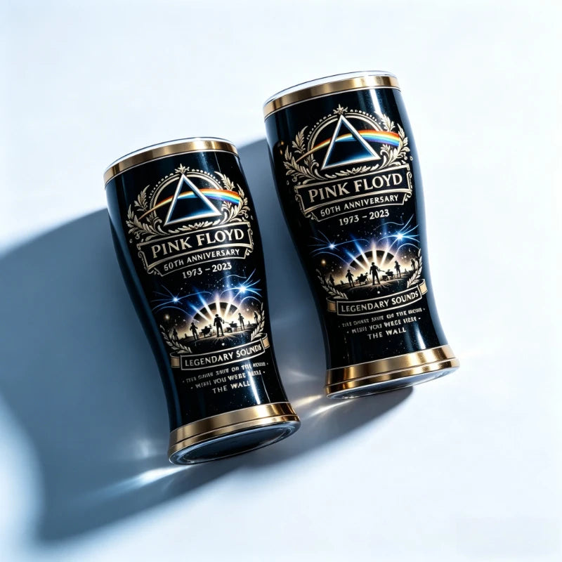 PINK FLOYD Retro Rock Band Pink Floyd 60th Anniversary Beer Glass Tumbler Stainless Steel Insulated Cup for Home Drinkware Pubs Bars Night Club Decoration Barware Accessories