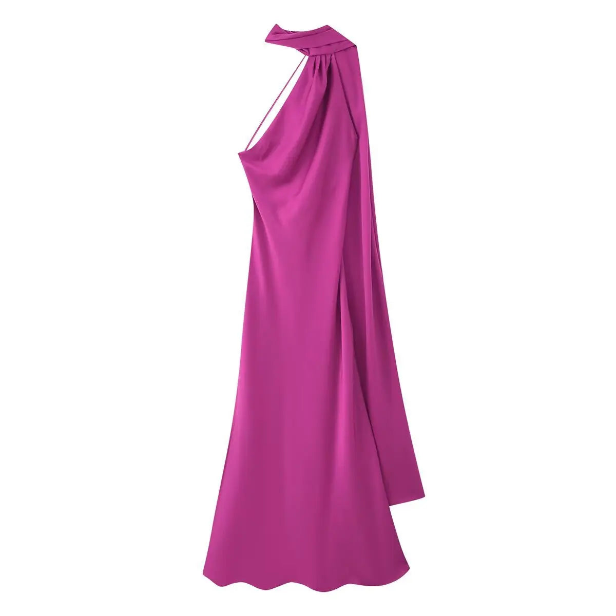 Luxury Satin Ribbon Halter Long Dresses 15 Colors S-XL UK Size Women's Backless Formal Maxi Dress Evening Wedding Guest Red Carpet Business Party Summer Graduation New Arrivals