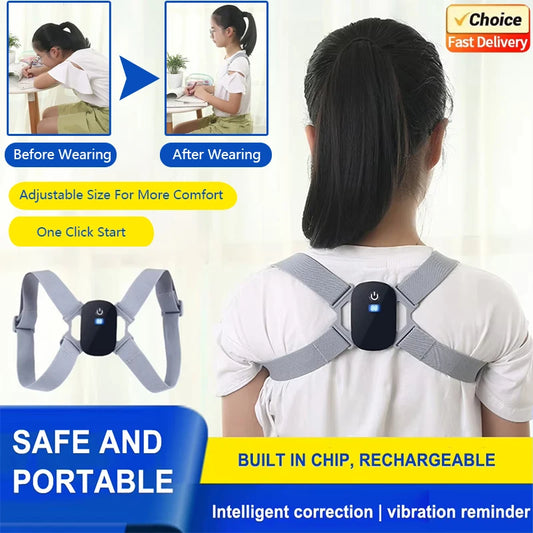 NEW Arrivals 10PCS Set Smart Posture Corrector Rechargeable Back Brace 8 Shape Vibration Reminder 400mAh Battery for Work Study Office Home Kids Sitting Back Corrector