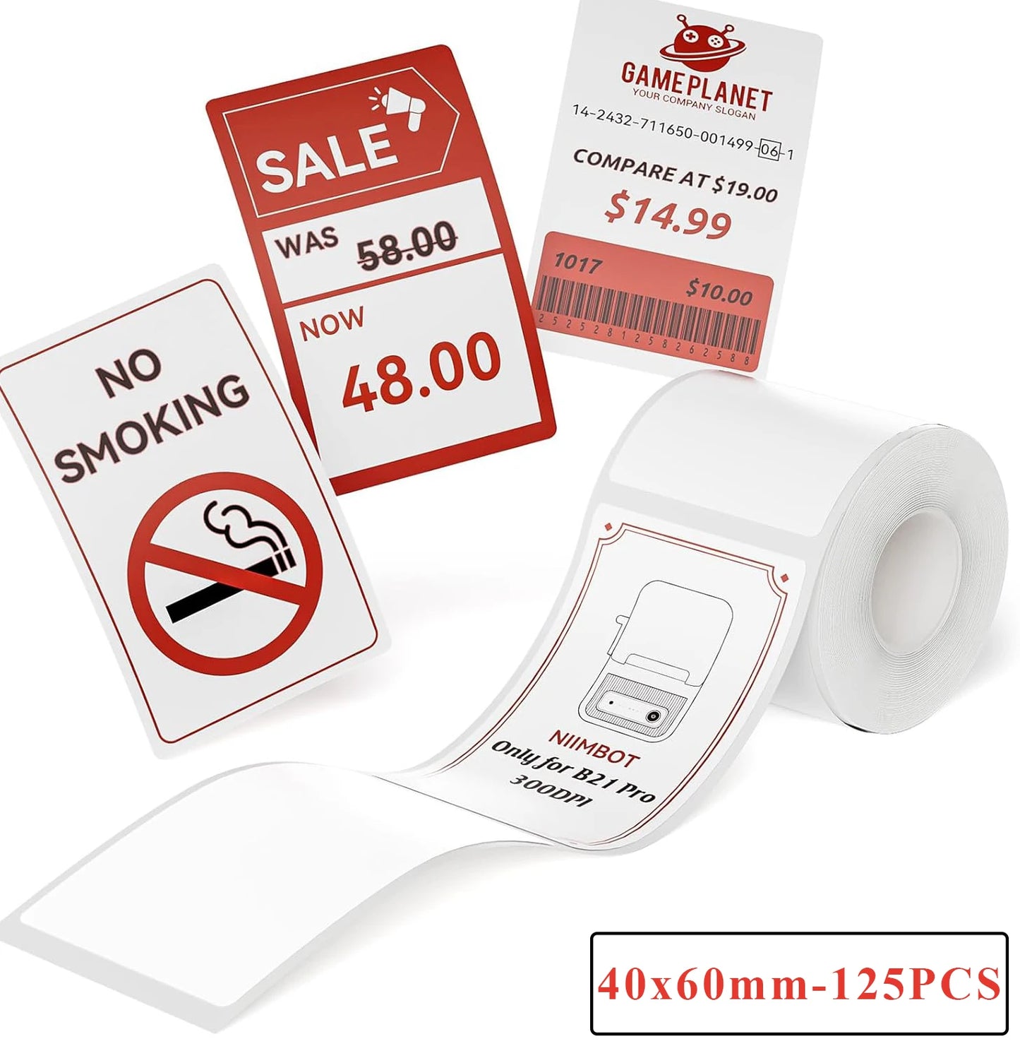 NEW Arrivals  Red & Black Dual Color Thermal Label Paper for B21 Pro Printer 300dpi Photo Paper With Adhesive Backing