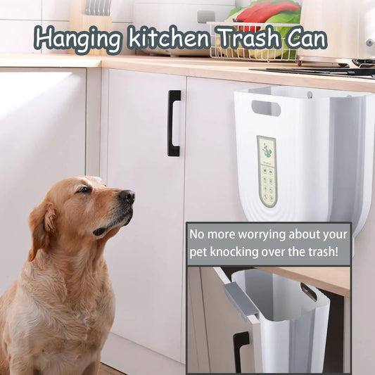 NEW Arrivals 6L-10L Foldable Kitchen Trash Can Organizer Wall-Mounted Cabinet Door Hanging Waste Bin for Easy Drainage Kitchen Organizers Storage