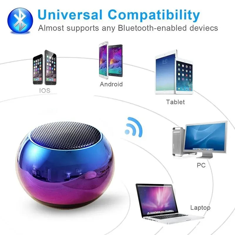 NEW Arrivals Wireless Bluetooth Speaker Portable Small Steel Gun Metal Heavy Stereo Surround Subwoofer Outdoor Mini Bluetooth Small Speaker Mobile Cell Phones Accessories