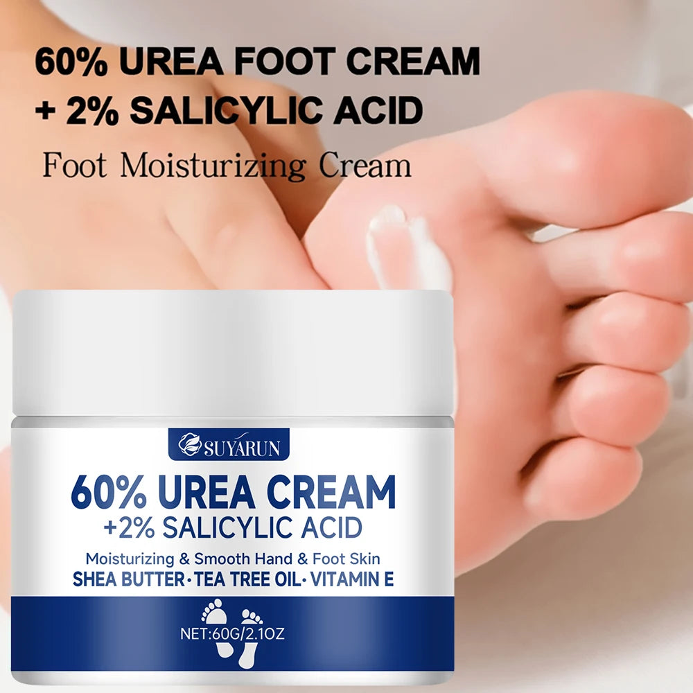 NEW 100g. 60% Urea Foot Cream for Cracked Heels & Dry Skin - Intensive Moisturizing Treatment, Callus Remover, Diabetic Foot Care.