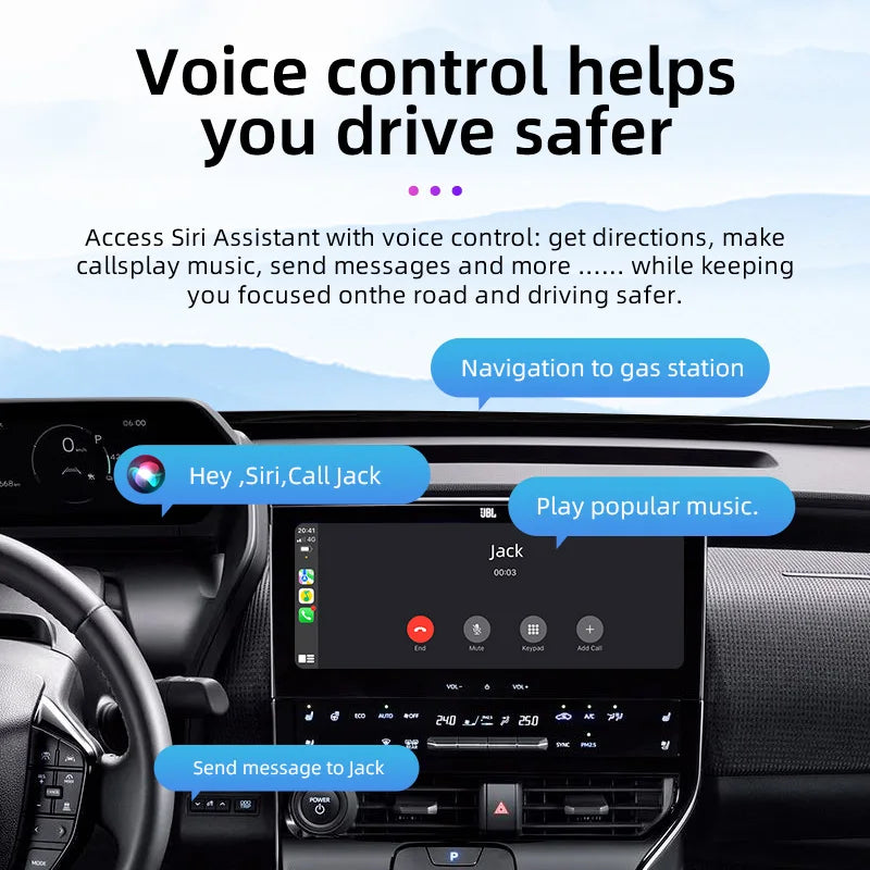 TIMEKNOW Carplay Wireless Adapter for Toyota Mazda Nissan Camry Suzuki Subaru Citroen Audi Mercedes Kia Ford Opel Spotify BT