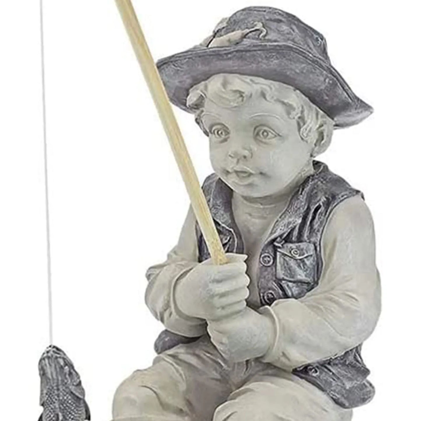 Garden Statue Gone Fishing Boy Yard Ornaments Resin Fisherman Funny Lawn Sculpture Home Decoration