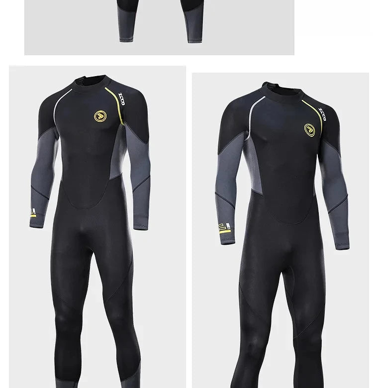 3MM Neoprene Professional Wetsuits S-4XL Extra Plus Size Full Body Scuba Diving Suit Men Snorkeling Surfing Swimming Long Sleeve Keep Warm Water Wetsuits Water Sports Apparel Supplies