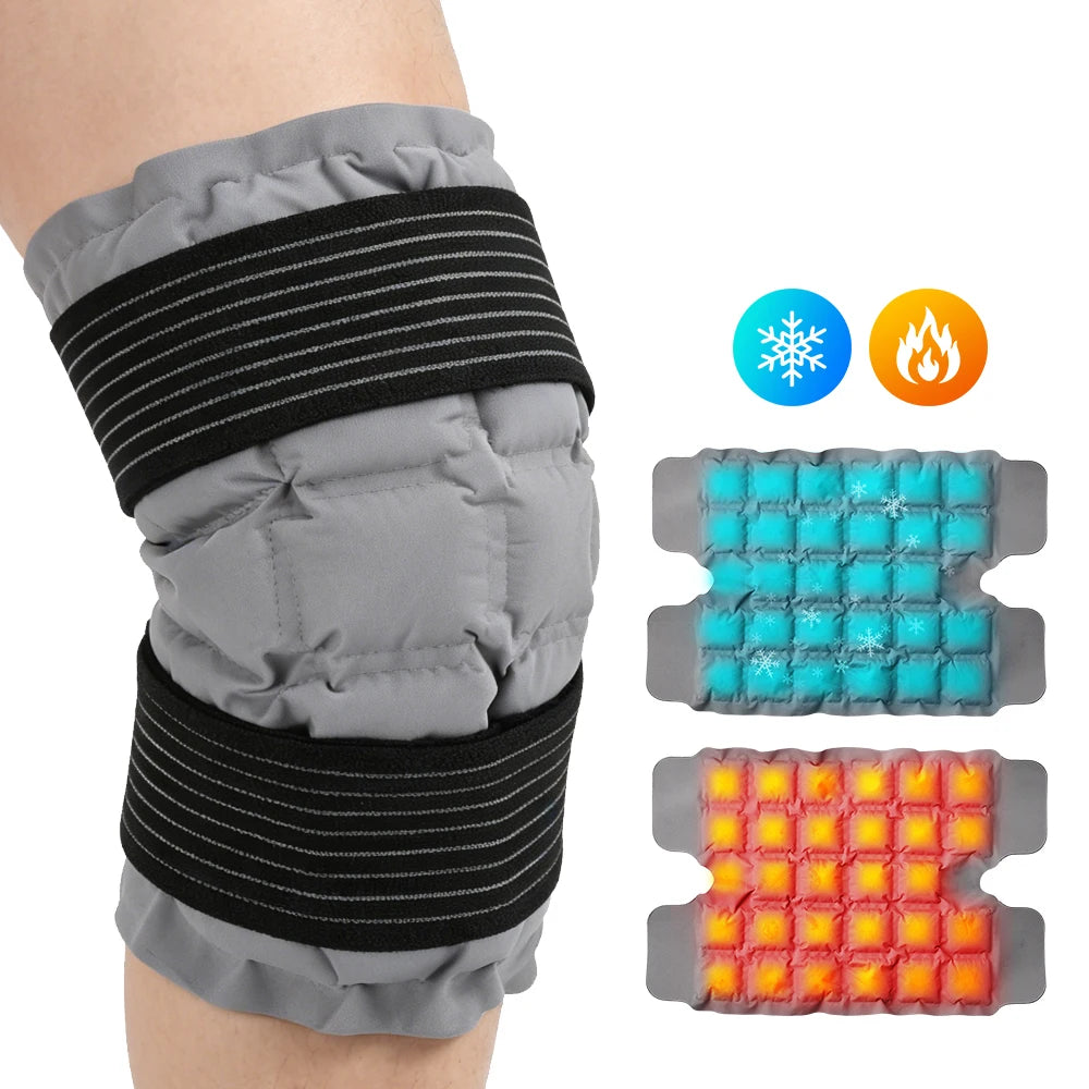 Knee Ice Pack Wrap Large Reusable Ice Pack Self-Absorbing Water Resin Hot/Cold Compress Therapy for Knee Joint Pain Relief Outdoor Sports Injuries Treatment Health Care Accessories