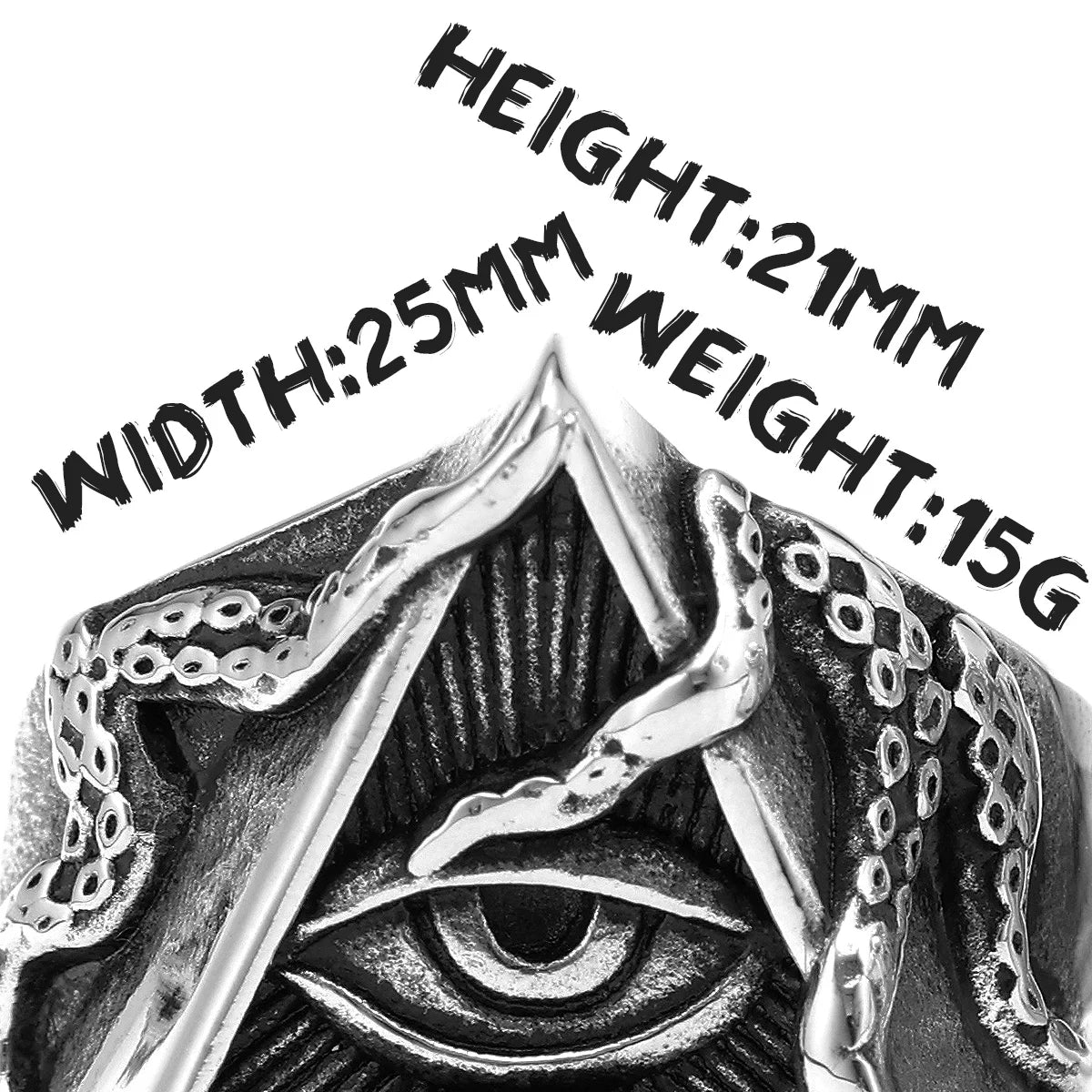 Rothchild's Illuminati Organization Freemason Octopus Eye Top Quality Titanium Steel Women's Men's Rings Punk Vintage for Boyfriend Jewelry Creativity Gifts Secret Society Products