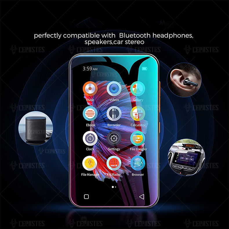 Portable WiFi MP4 Player Bluetooth MP5 HiFi Sound Music  MP3 Player 4.0 "Full Touch Screen FM/Recorder/Browser/Support Max 512GB