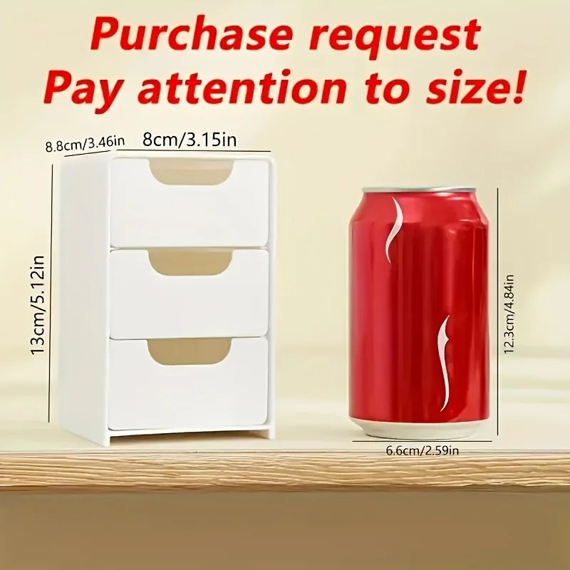 NEW Arrivals Chic 3-Tier Desktop Organizer with Drawers - Ideal for Office Supplies, Jewelry & Cosmetics Storage - Portable Divider Box Cosmetic Accessories