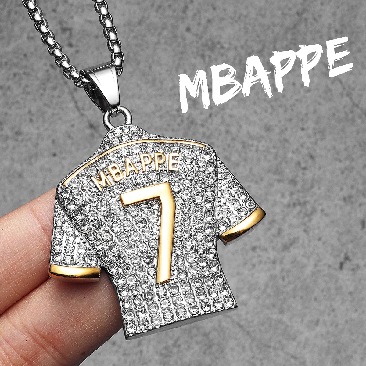Messi Cristiano Ronaldo Neymar Mbappé Haaland Football Jersey Man Necklaces + Chain Stainless Steel Pendant Chain Jewelry Gifts