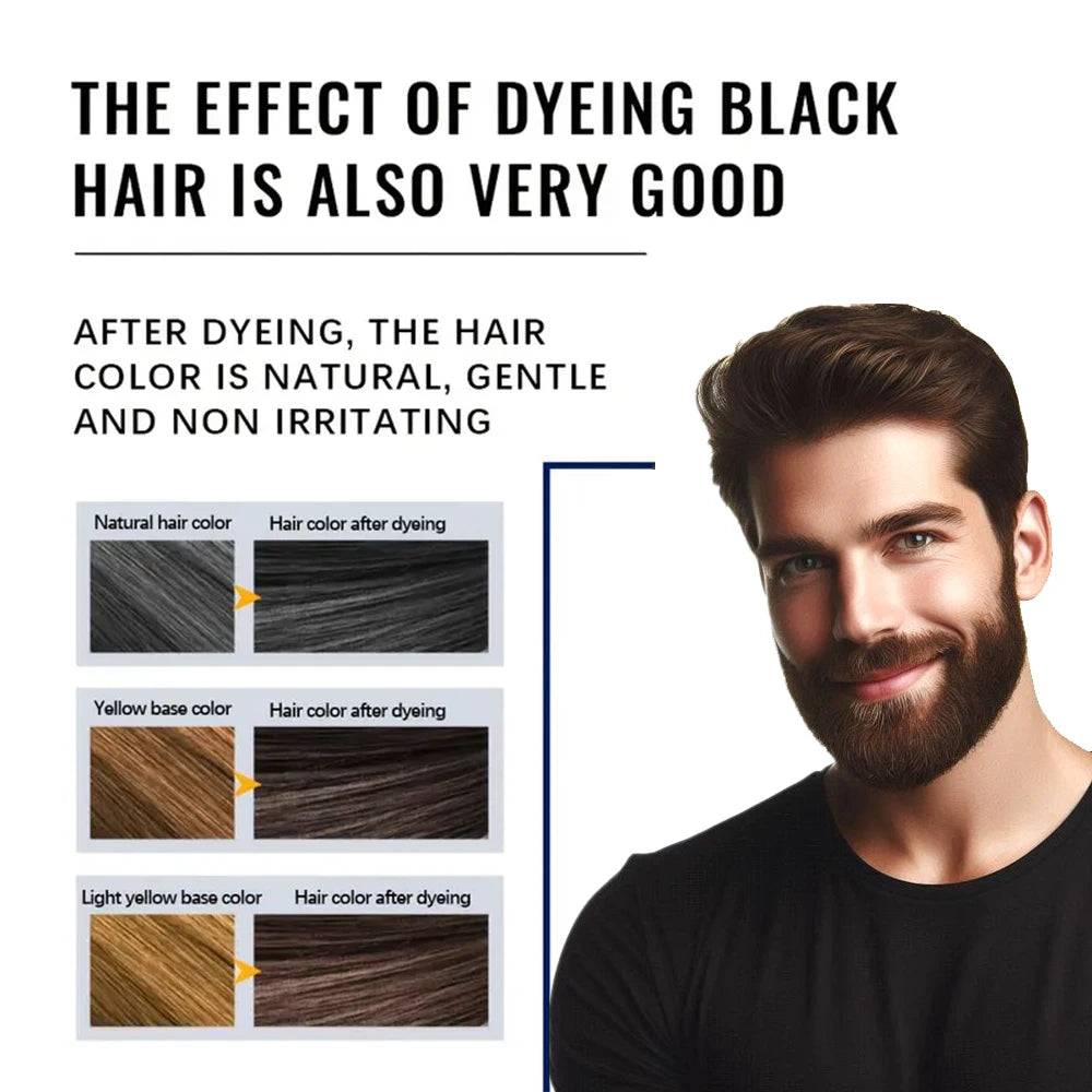 NEW Brown/Black Color Natural Long Lasting 200ml Permanent Beard Dye Shampoo for Men Beard Dying Removal White Gray Beard Hair Men Beard Dye Shampoo Men Grooming Supplies