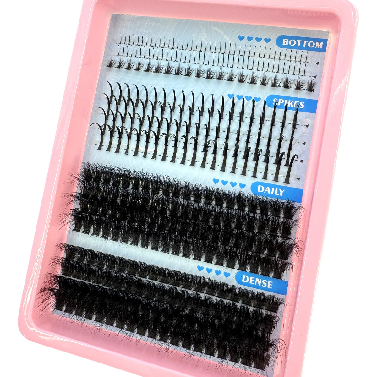 NEW Arrivals 15 Rows Lash Clusters Spikes Eyelash Extensions Spiky Lashes Extension Thick Individual Cluster Lashes with Spikes & Bottom Lashes Women Cosmetic Accessories